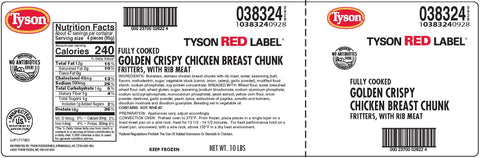Chicken Wing Boneless Breaded Premium Golden Crispy Fc 38324-0928