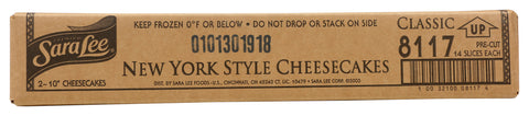 Sara Lee Restaurant Reserve Round Classic Tall New York Style Creamy Cheesecake, 10 inch -- 2 per case.