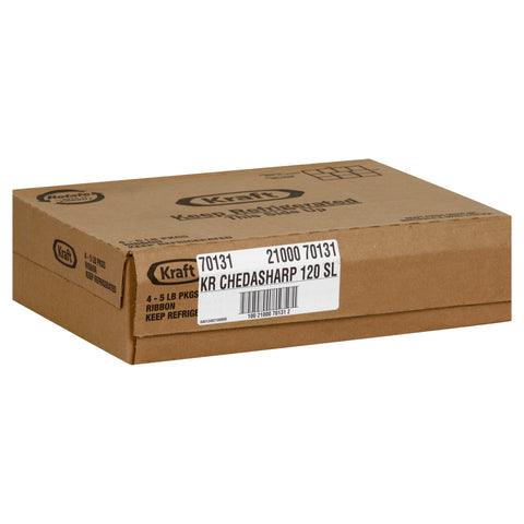 Kraft Regular Sharp Cheddar Sliced Cheese, 5 Pound -- 4 per case.