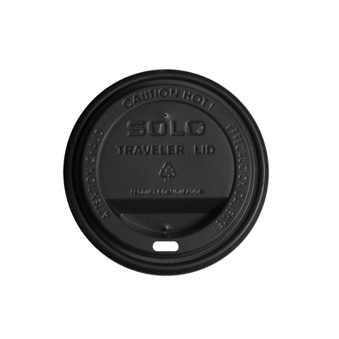Solo Traveler Black Cappuccino Style Dome Lid with Sip Hole -- 1000 per case