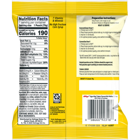 Eggo Bites Maple Mini Waffles, 2.64 Ounce -- 72 per case