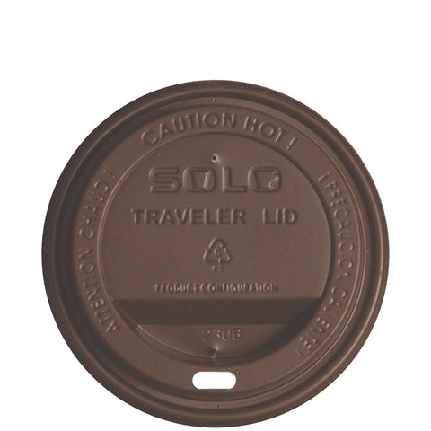 Lid Traveler® Cappuccino Style Dome Lid Sip Hole Brown