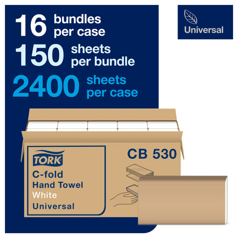 Tork Universal TOWEL HAND C-FOLD WHITE 1-PLY 10.1X12.8