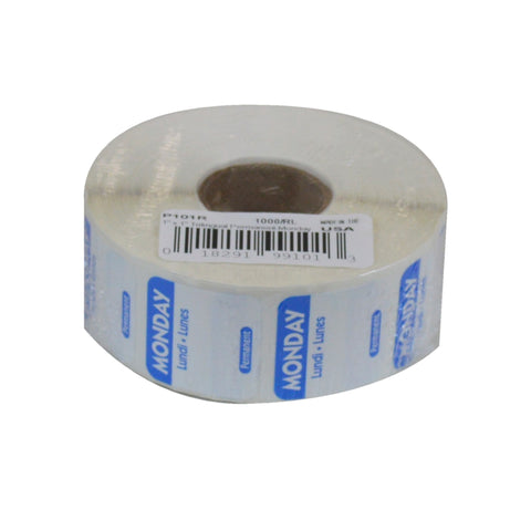National Checking LABEL FOOD ROTATION TRILINGUAL MONDAY BLUE 1X1