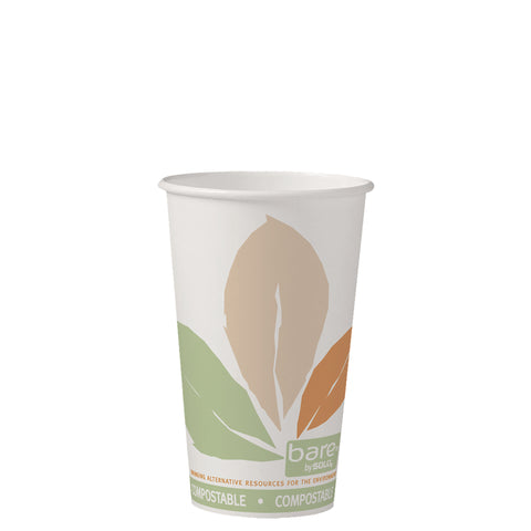 Dart Bare By Solo Eco-Forward Leaf Design SSPLA Paper Hot Cup, 8 Ounce - 50 per pack -- 20 packs per case