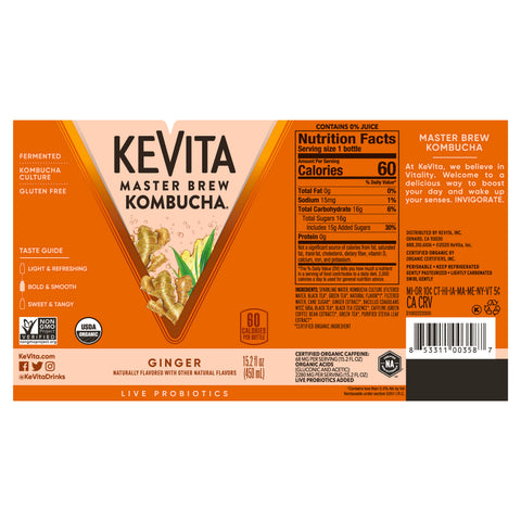 Kevita DRINK KOMBUCHA GINGER PROBIOTIC