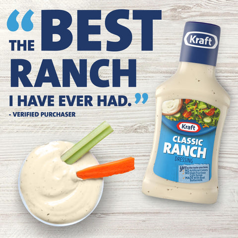 Kraft Classic Ranch Dressing, 8 Fluid Ounce -- 9 per case.