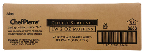 Sara Lee Frozen MUFFIN CHEESE STREUSEL IW