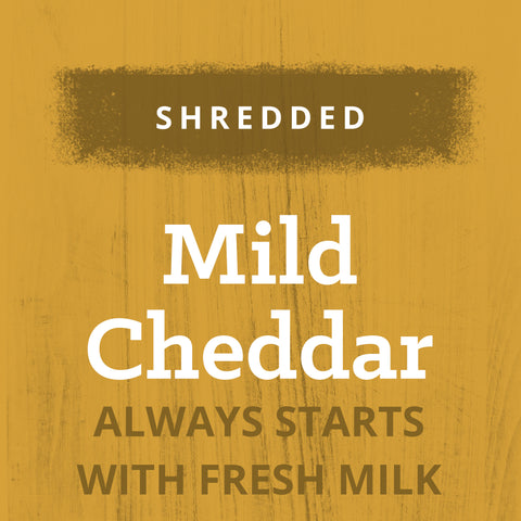 Kraft Zip Pak Shredded Mild Cheddar Cheese, 8 Ounce -- 12 per case.