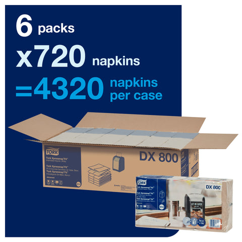 Essity Tork Xpressnap Fit White Rectangular Paper 2 Ply Interfold Dispenser Napkin -- 4320 per case