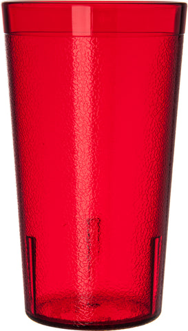 Packer TUMBLER GLASS TEXTURED PLASTIC RED 12 OZ