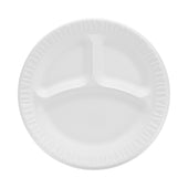 Dart Concorde® PLATE FOAM NON-LAMINATED WHITE 3-COMPARTMENT 9