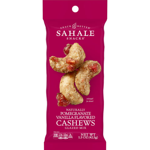 Sahale Snacks Naturally Pomegranate Vanilla Flavored Cashews Glazed Mix, 1.5 Ounce -- 108 per case.