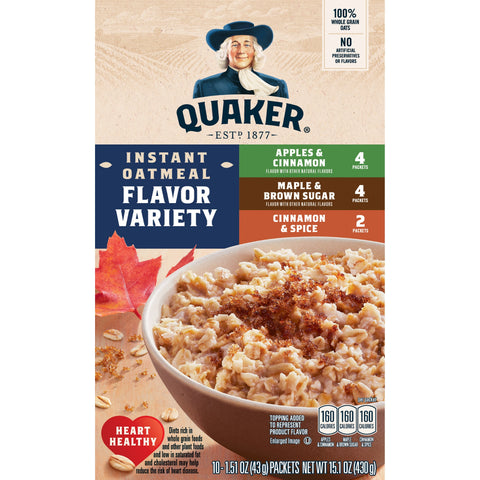 Quaker® CEREAL INSTANT OATS VARIETY PACK 15.1 OZ