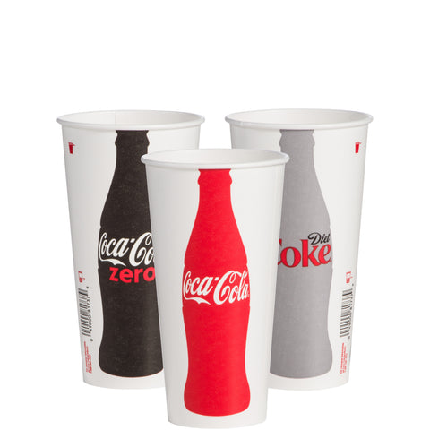 Solo White/Red Double Sided Poly Paper Coca Cola Cold Cup, 21 Ounce -- 1000 per case