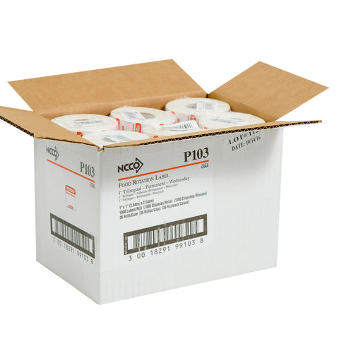 Label Food Rotation Trilingual Red Wednesday 1x1