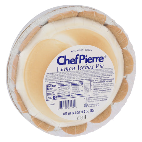 Sara Lee Chef Pierre Lemon Icebox Condensed Pie, 10 inch -- 6 per case.