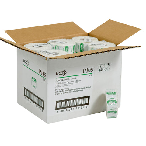 National Checking Company Dateit Green Trilingual Permanent Label - Friday, 1 x 1 inch -- 1000 per case.