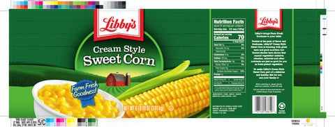 Libby Fancy Cream Style Corn - no. 10 can, 6 cans per case