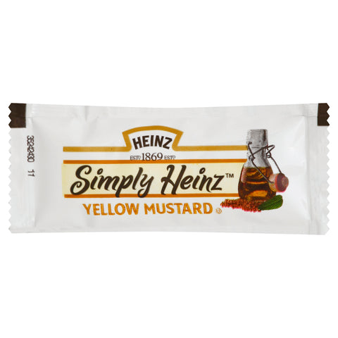 Simply Heinz Yellow Mustard, 5.5 Gram -- 200 per case.