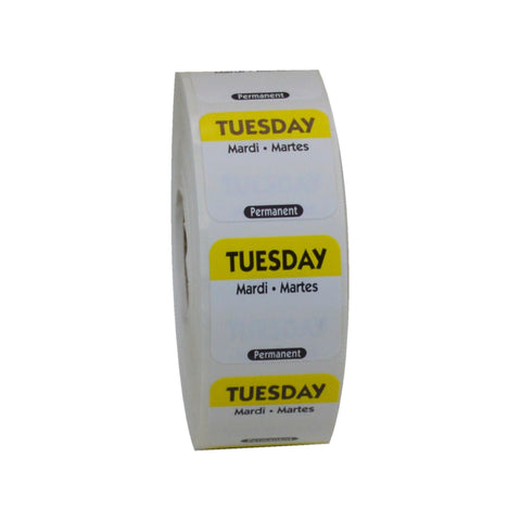 Label Food Rotation Trilingual Yellow Tuesday 1x1