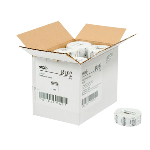 National Checking Company Dateit Black Trilingual Removable Label - Sunday, 1 x 1 inch -- 1000 per case.