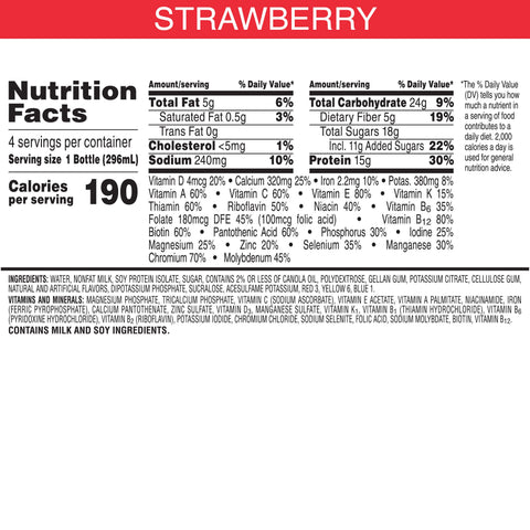 Kelloggs Special K Strawberry Protein Liquid Shake, 10 Fluid Ounce -- 12 per case.