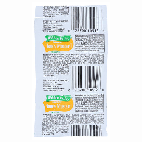 Hidden Valley® DRESSING GOLDEN HONEY MUSTARD SINGLE SERVE PACKET