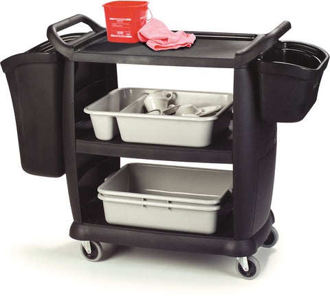 Carlisle CART SMALL BUSSING & TRANSPORT BLACK 18X36.25X38 300 LB CAPACITY