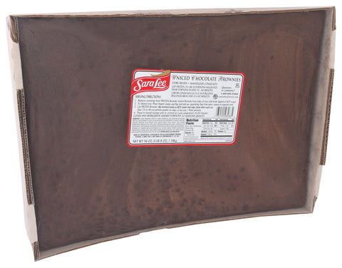 Sara Lee Uniced Chocolate Brownie without Nuts, 12 x 16 inch -- 4 per case.