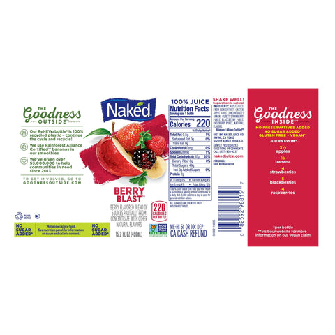 Naked Juice JUICE BERRY BLAST PLASTIC BOTTLE