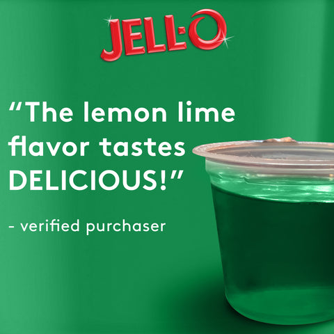 Jello Ready To Eat Lemon Lime Gelatin Snacks, 12.5 Ounce -- 6 per case.