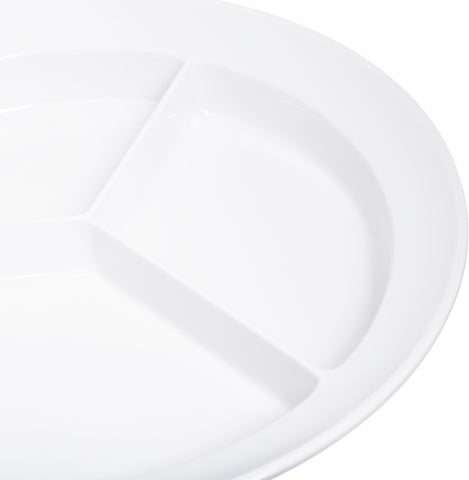Carlisle PLATE KINGLINE™ 3-COMPARTMENT MELAMINE WHITE 8.75