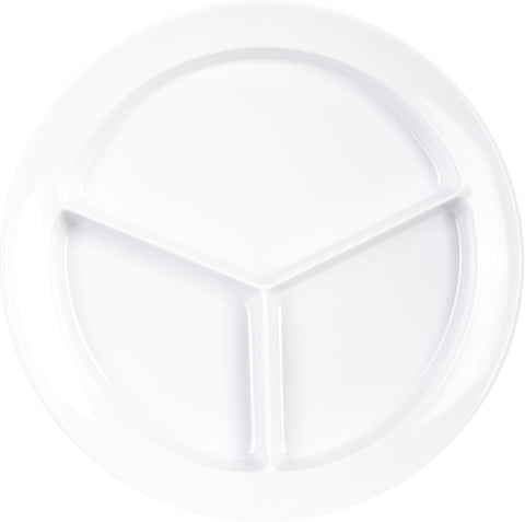 Carlisle PLATE KINGLINE™ 3-COMPARTMENT MELAMINE WHITE 8.75