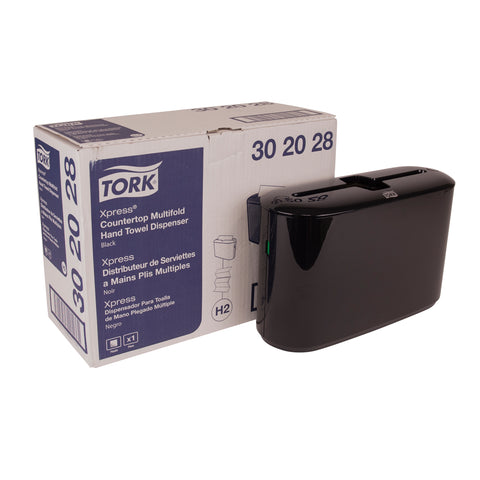 Tork Xpress Black Countertop Towel Dispenser, 12.68 x 4.56 x 7.92 inch