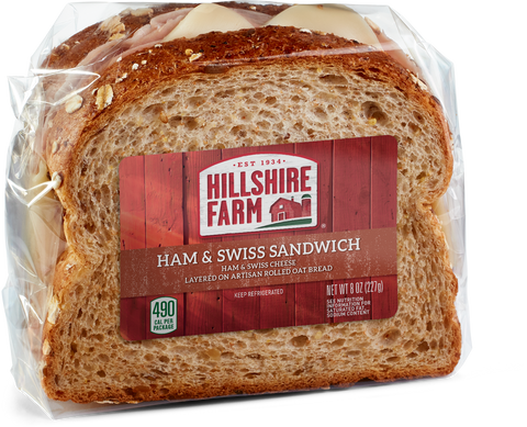 Hillshire Farm Ham and Swiss Sandwich, 0.5 Pound -- 10 per case
