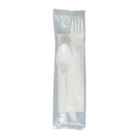Cutlery Kit Medium Weight White K-f-s Napkin 9x13