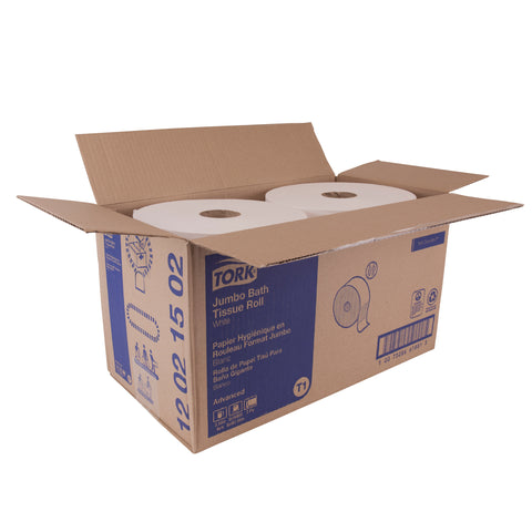 Essity Tork Advanced 100 Percent Recycled Fibre Paper 2-Ply Jumbo Bath Tissue Roll, 1600 Feet -- 6 per case