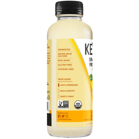 Drink Lemon Ginger Sparkling Probiotic Organic Glass Bottle Carbonated