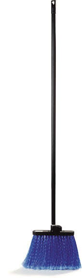 Broom Warehouse Duo Sweep® W/ Black Metal Threaded Handle Blue 48