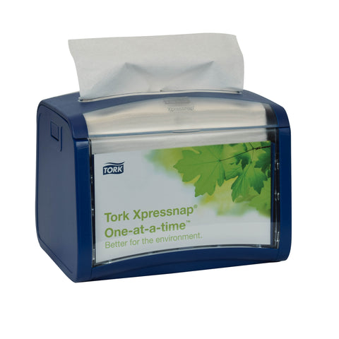 Dispenser Napkin Tabletop Signature Plastic Blue