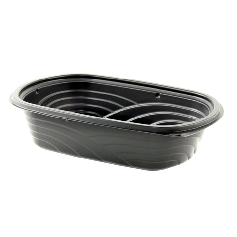 Anchor Packaging MicroRaves Wave Polypropylene Black Rectangular Container, 32 Ounce Capacity -- 252 per case