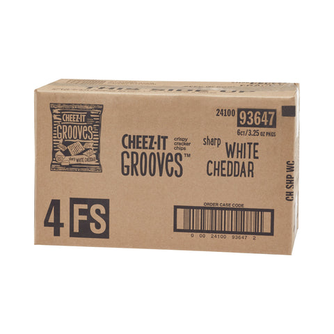 Cheez It Grooves Sharp White Cheddar Crispy Cracker, 3.25 Ounce -- 6 per case.