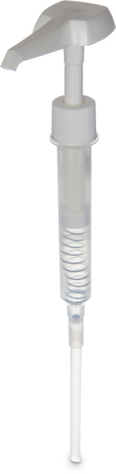 Carlisle PUMP PLASTIC WHITE F/ CONDIMENTS .5 TO 1 OZ