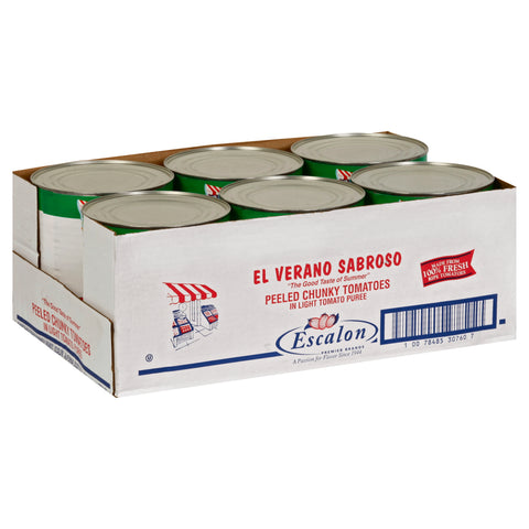 El Verano Sabroso Peeled Chunky Tomato in Light Tomoto Puree, 102 Ounce -- 6 per case.
