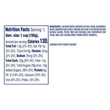 Yogurt Blueberry Low Fat Fruit On The Bottom